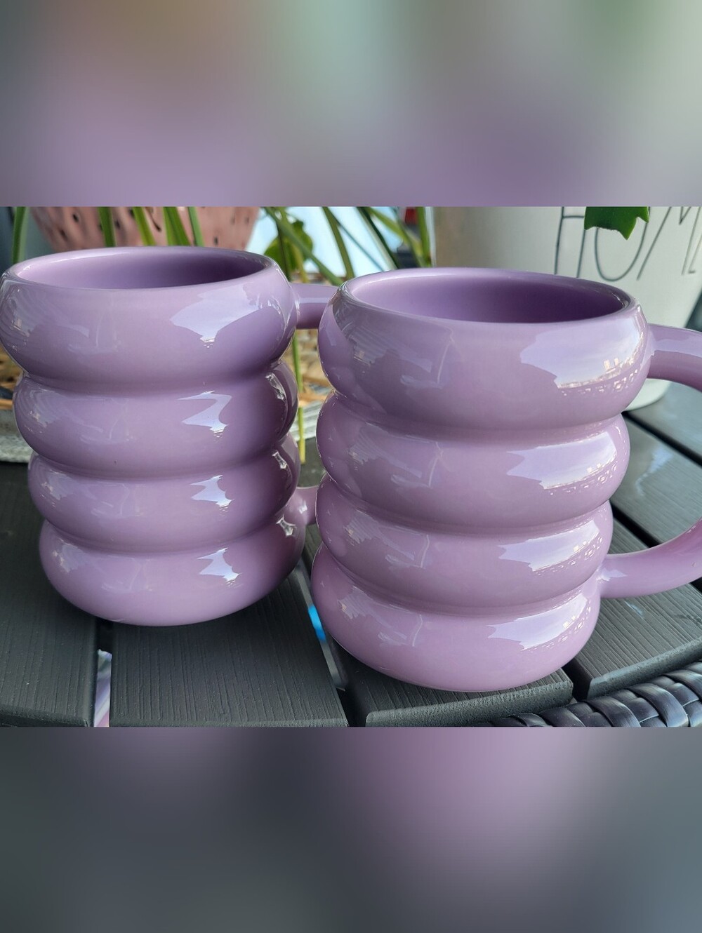 Room Essentials Lilac Ribbed Ceramic Mug - Home Dining NIB